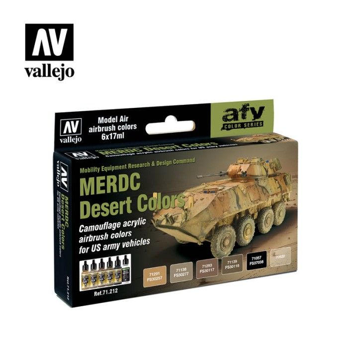 MERDC Desert Colors set -Camouflage Acryl Kleuren voor Amerikaanse legervoertuigen