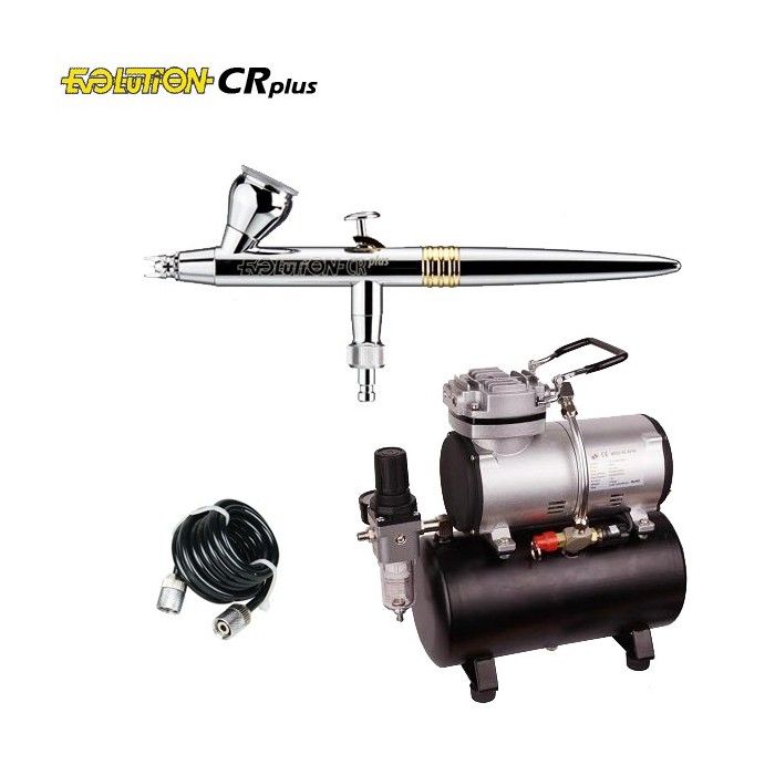 Evolution CR Plus Solo Airbrush Pack (0,15 mm) + RM 3500 Compressor