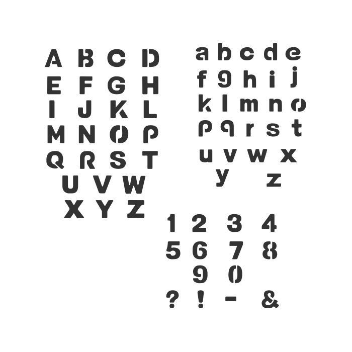 Stencil letters en cijfers 2,5cm