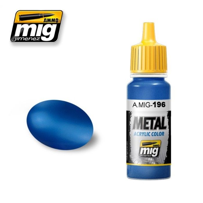 Verf Mig Jimenez Metallic Kleuren A.MIG-0196 Warhead Metallic Blauw